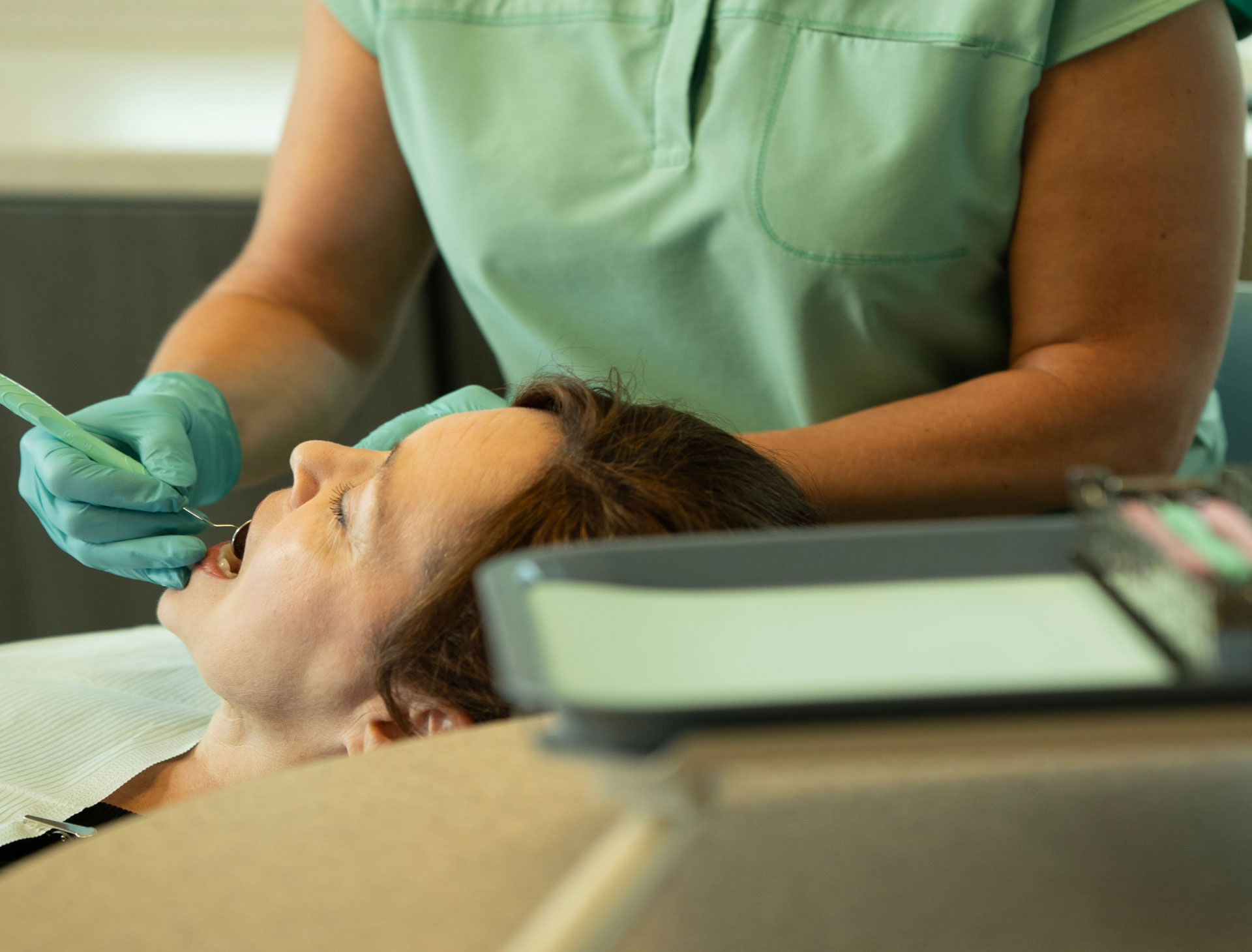 patient having dental exam